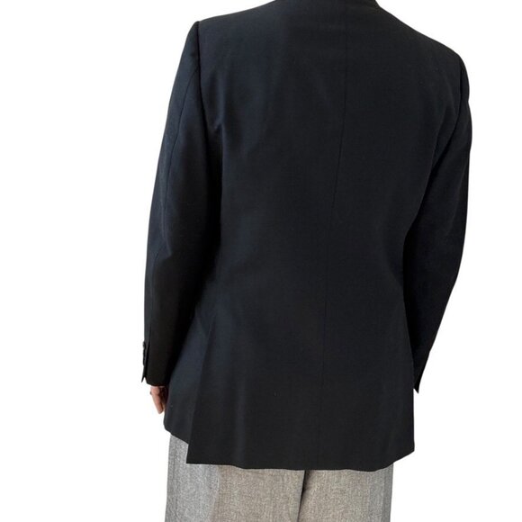 Vintage Givenchy Mens Black 100% Wool Sport Coat Oversized Blazer Suit Set 40R - Picture 7 of 9